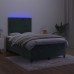 Cama box spring colchón y LED terciopelo verde oscuro 120x200cm