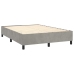 Cama box spring colchón y LED terciopelo gris claro 140x190 cm