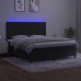 Cama box spring colchón y LED terciopelo negro 160x200 cm