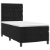 Cama box spring colchón y LED terciopelo negro 80x200 cm