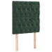 Cama box spring colchón y LED terciopelo verde oscuro 90x200 cm