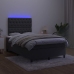 Cama box spring colchón y LED terciopelo negro 120x200 cm