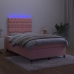 vidaXL Cama box spring colchón y LED terciopelo rosa 120x200 cm