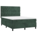 Cama box spring colchón y LED terciopelo verde oscuro 140x200cm