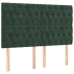Cama box spring colchón y LED terciopelo verde oscuro 140x200cm