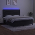 Cama box spring colchón y LED terciopelo negro 160x200 cm