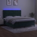 Cama box spring colchón y LED terciopelo verde oscuro 160x200cm