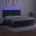 Cama box spring colchón y LED terciopelo verde oscuro 180x200cm