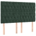 Cama box spring colchón y LED terciopelo verde oscuro 180x200cm