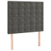 Cama box spring colchón y LED terciopelo gris oscuro 90x190 cm