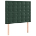 Cama box spring colchón y LED terciopelo verde oscuro 90x190 cm