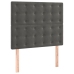 Cama box spring colchón y LED terciopelo gris oscuro 100x200 cm