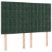 Cama box spring colchón y LED terciopelo verde oscuro 140x190cm