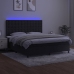 Cama box spring colchón y LED terciopelo negro 160x200 cm