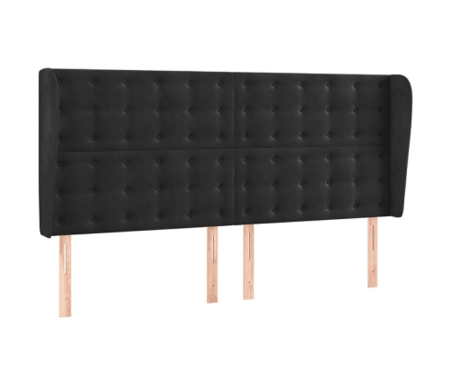 Cama box spring colchón y LED terciopelo negro 200x200 cm