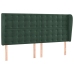 Cama box spring colchón y LED terciopelo verde oscuro 200x200cm