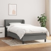 Cama box spring con colchón tela gris oscuro 90x190 cm