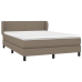 Cama box spring con colchón tela gris taupe 140x190 cm