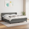 Cama box spring con colchón tela gris oscuro 180x200 cm