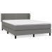 Cama box spring con colchón tela gris oscuro 140x190 cm