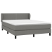 Cama box spring con colchón tela gris oscuro 140x190 cm