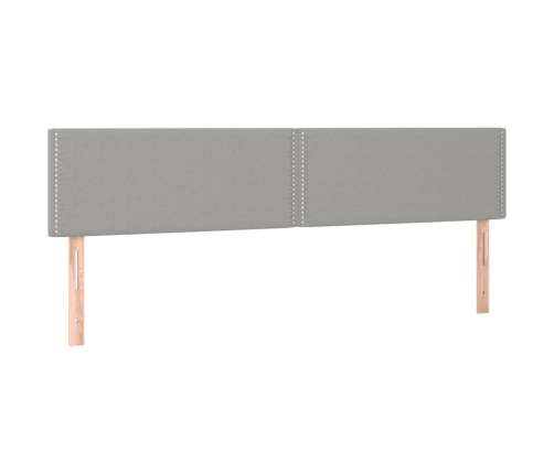 Cama box spring con colchón tela gris claro 180x200 cm