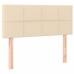 Cama box spring con colchón tela color crema 90x190 cm