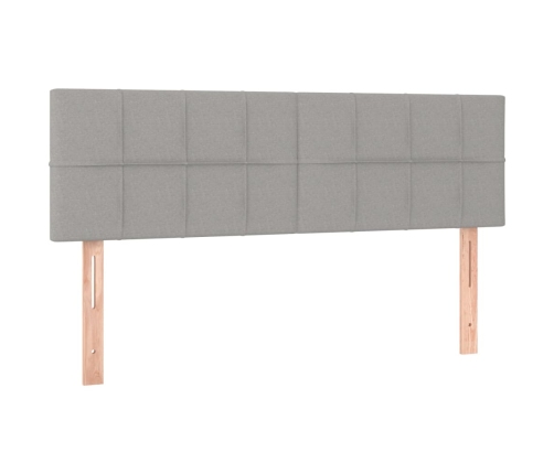 Cama box spring con colchón tela gris claro 140x190 cm