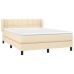 Cama box spring con colchón tela color crema 140x190 cm