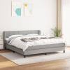 Cama box spring con colchón tela gris claro 160x200 cm