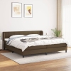 Cama box spring con colchón tela marrón oscuro 200x200 cm