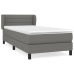 Cama box spring con colchón tela gris oscuro 80x200 cm