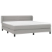 Cama box spring con colchón tela gris claro 180x200 cm
