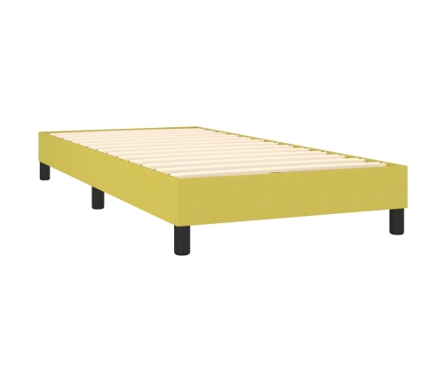 Cama box spring con colchón tela verde 100x200 cm