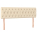 Cama box spring con colchón tela color crema 160x200 cm