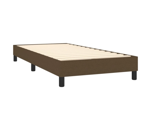 vidaXL Cama box spring con colchón tela marrón oscuro 90x200 cm