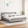 Cama box spring con colchón tela gris claro 180x200 cm