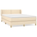 Cama box spring con colchón tela color crema 140x190 cm