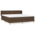 Cama box spring con colchón tela marrón oscuro 160x200 cm