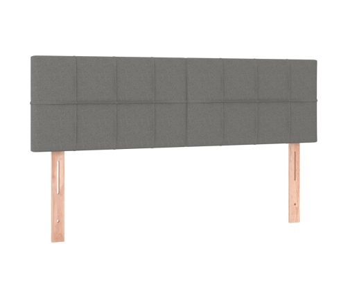 Cama box spring con colchón tela gris oscuro 140x190 cm