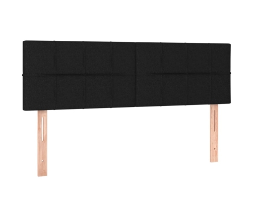 Cama box spring con colchón tela negro 140x190 cm