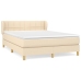 Cama box spring con colchón tela color crema 140x190 cm