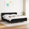 Cama box spring con colchón tela negro 180x200 cm