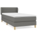 Cama box spring con colchón tela gris oscuro 90x190 cm