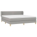 Cama box spring con colchón tela gris claro 160x200 cm