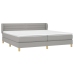 Cama box spring con colchón tela gris claro 200x200 cm
