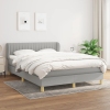 Cama box spring con colchón tela gris claro 140x190 cm