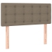 Cama box spring con colchón tela gris taupe 90x200 cm