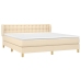 Cama box spring con colchón tela color crema 180x200 cm