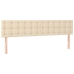 Cama box spring con colchón tela color crema 180x200 cm